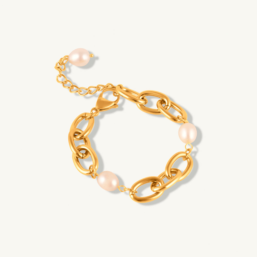 Link Pearl Chain Bracelet