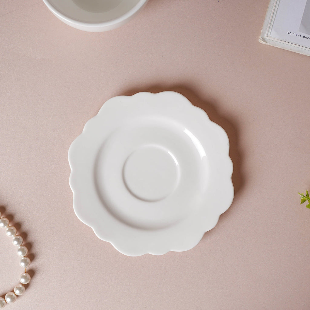 Riona Flower Cup And Plate Set White