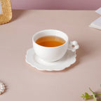 Riona Flower Cup And Plate Set White