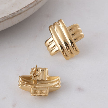 Gold Cross Earrings