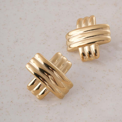 Gold Cross Earrings