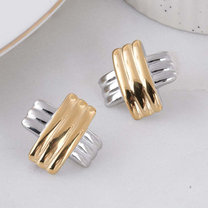 Gold & Silver Cross Earrings