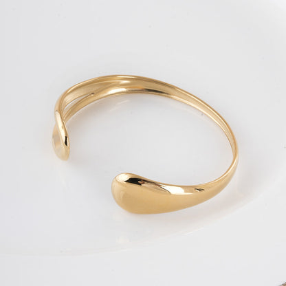 Open Circle Gold Cuff Bracelet