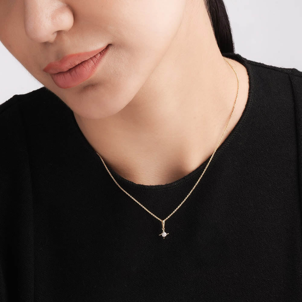 Charm Axis 9KT Gold Lab Grown Diamond Necklace