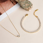 Diamond Affair Bracelet & Delicate Diamond Studded Necklace Jewellery Set