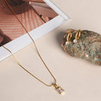 Athena Solitaire Hoop Earrings & Delicate Moonstone Necklace Jewellery Set