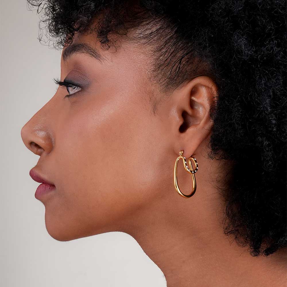 Double Oval Hoop Earrings