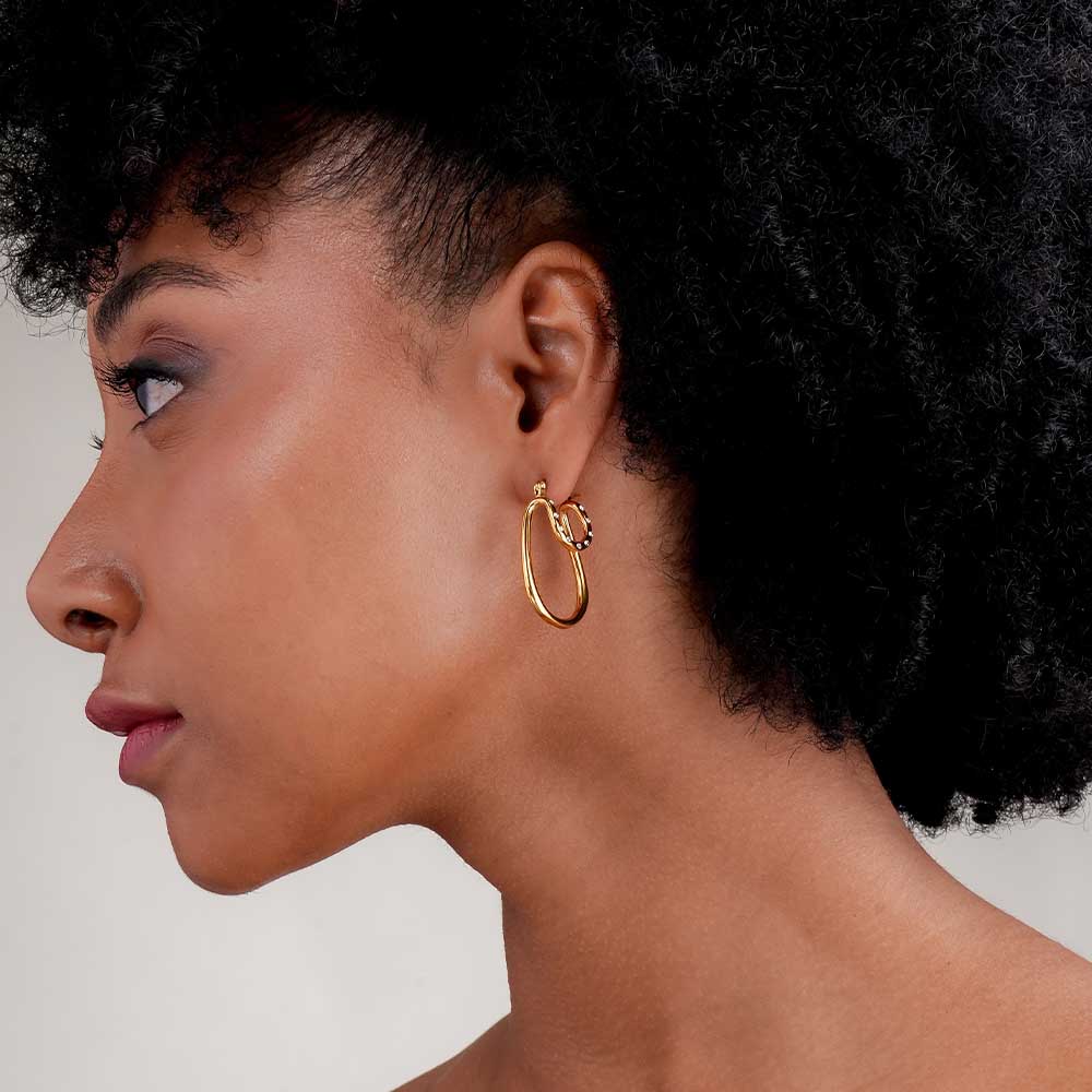 Double Oval Hoop Earrings
