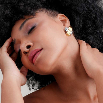 Gold & Silver Cross Earrings