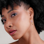 Crystal Loop Geometric Earrings