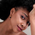 Black Stone Geometric Earrings