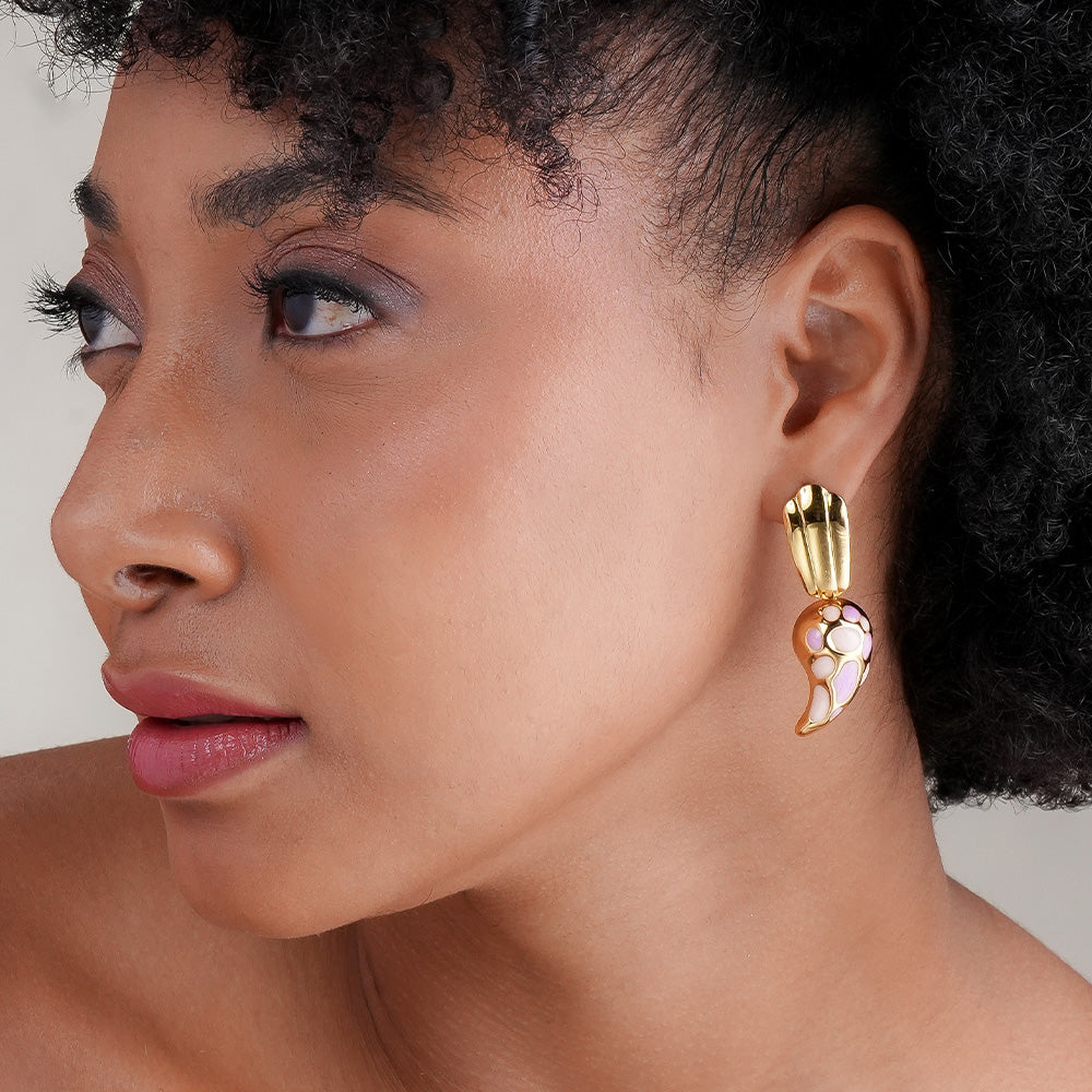 Aqua Swirl Nautical Charm Earrings