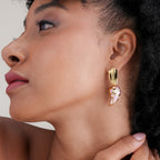 Aqua Swirl Nautical Charm Earrings