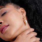 Elegant Gold and Pink Dangling Earrings