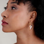 Elegant Gold and Pink Dangling Earrings