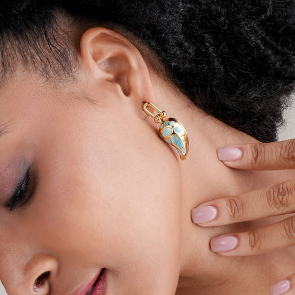Spotted Swirl Drop Earrings