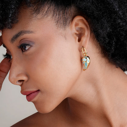 Spotted Swirl Drop Earrings