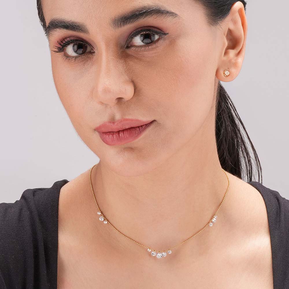 Dainty Curve Diamond Necklace