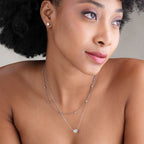 Delicate Silver Heart Layered Necklace