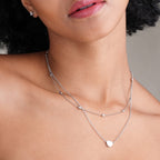 Delicate Silver Heart Layered Necklace