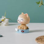Puppy In A Tub Bobble Head Resin Showpiece