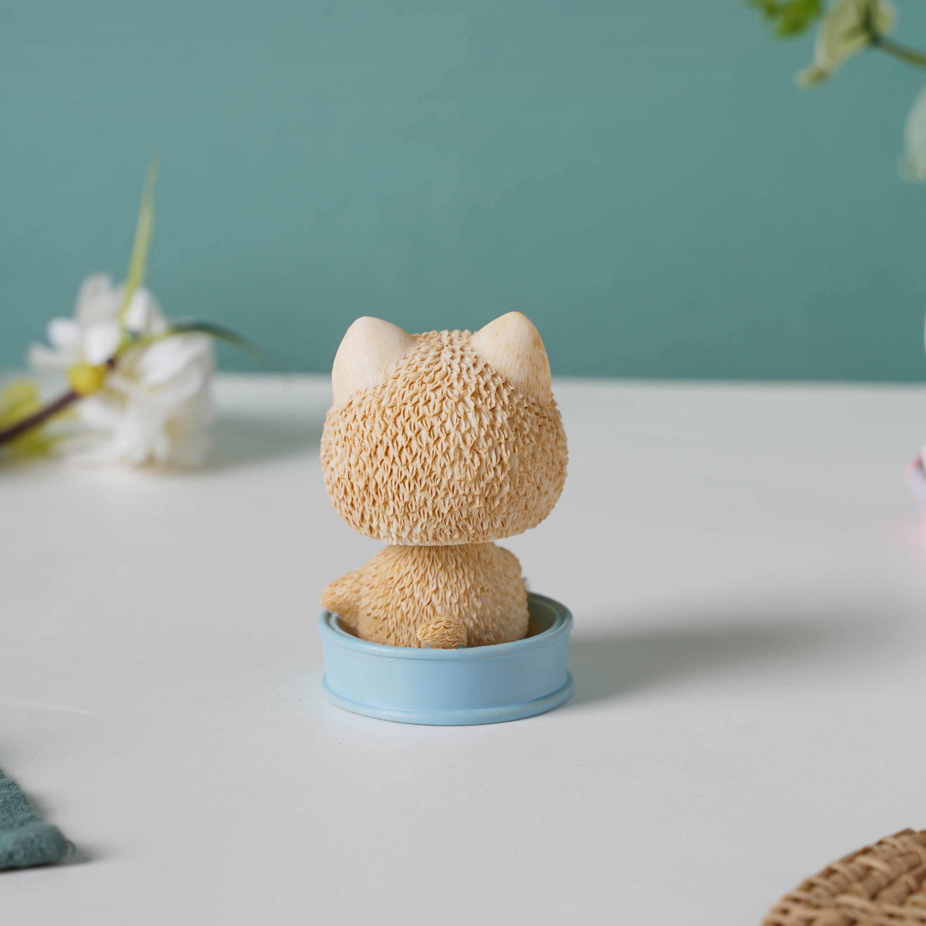 Puppy In A Tub Bobble Head Resin Showpiece