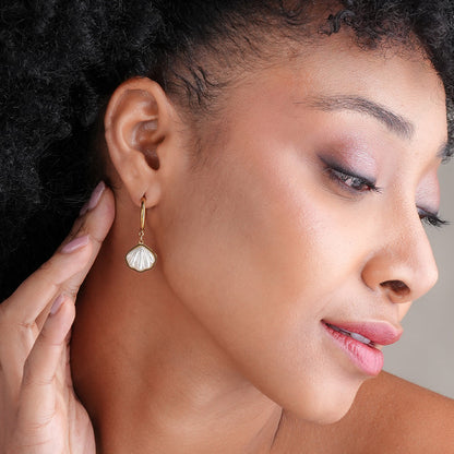 Golden Shell Dangle Earrings