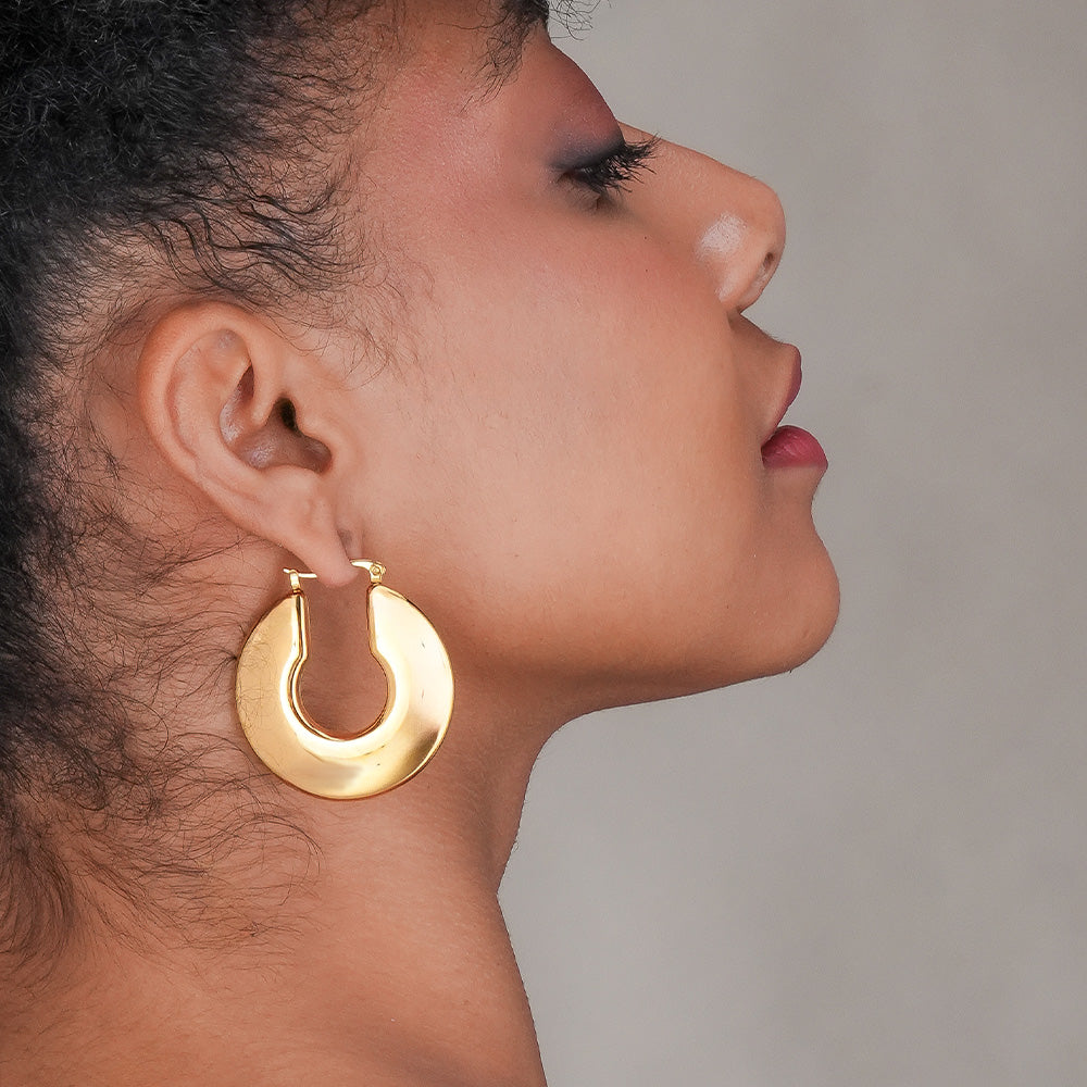 Golden Torus Hoop Earrings