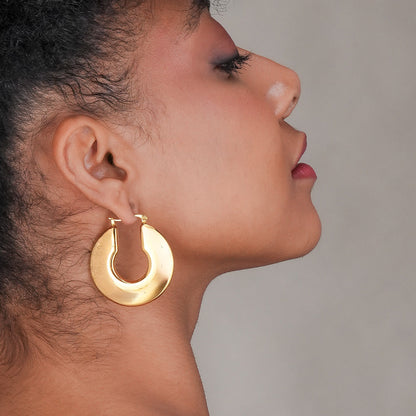 Golden Torus Hoop Earrings