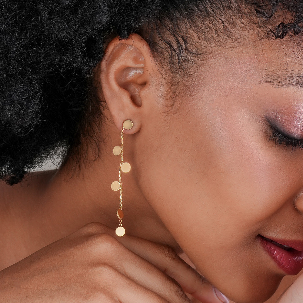 Minimalist Disc Dangle Earrings