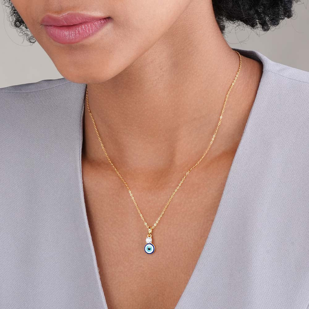 Single Stone Evil Eye 925 Silver Necklace