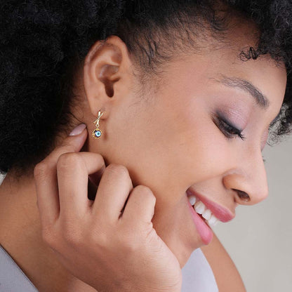 Evil Eye Rope 925 Sterling Silver Earrings