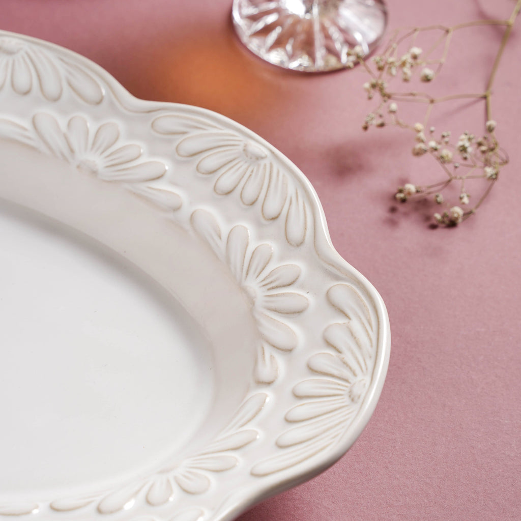 Faye Oval Ceramic Platter 13 Inch