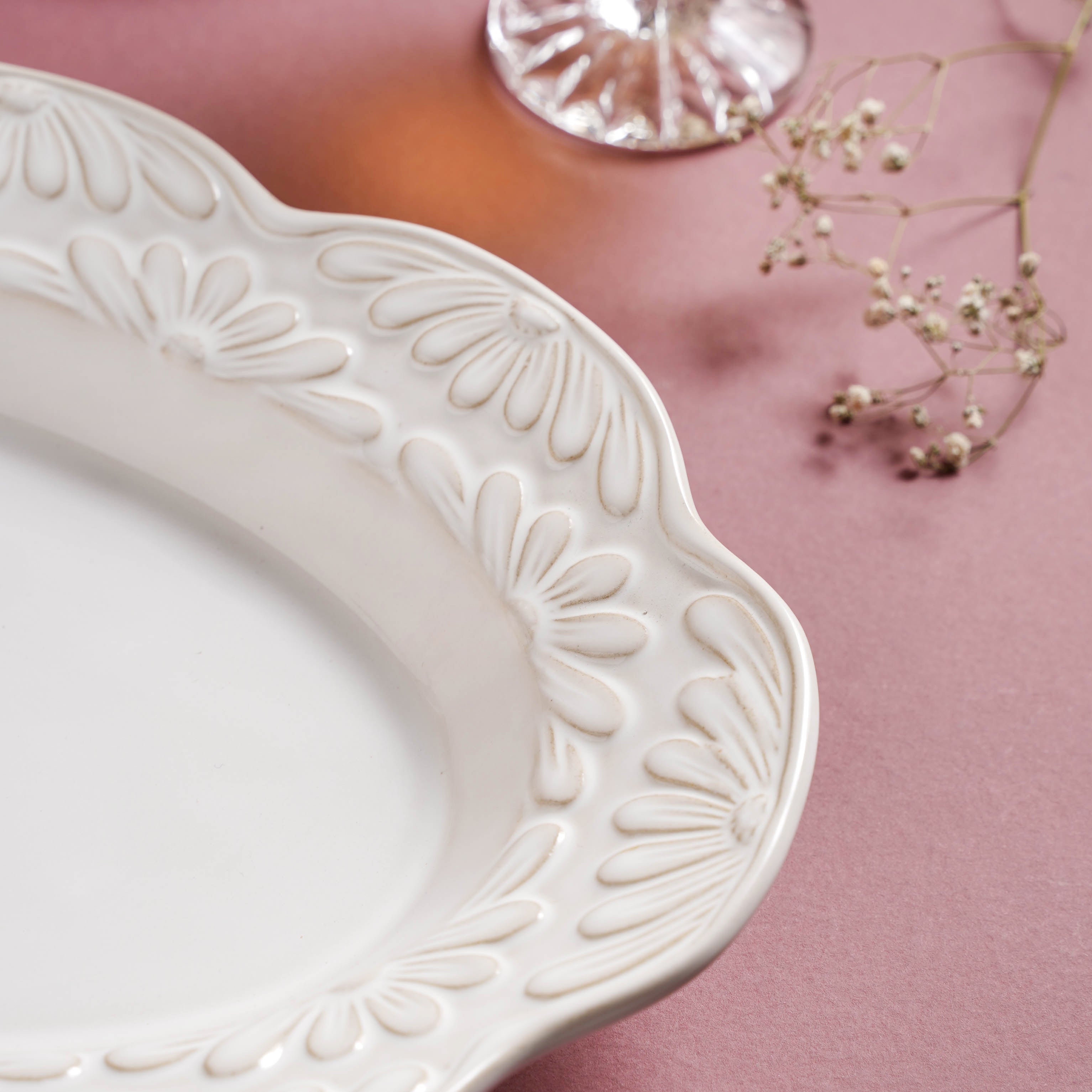 Faye Oval Ceramic Platter 13 Inch