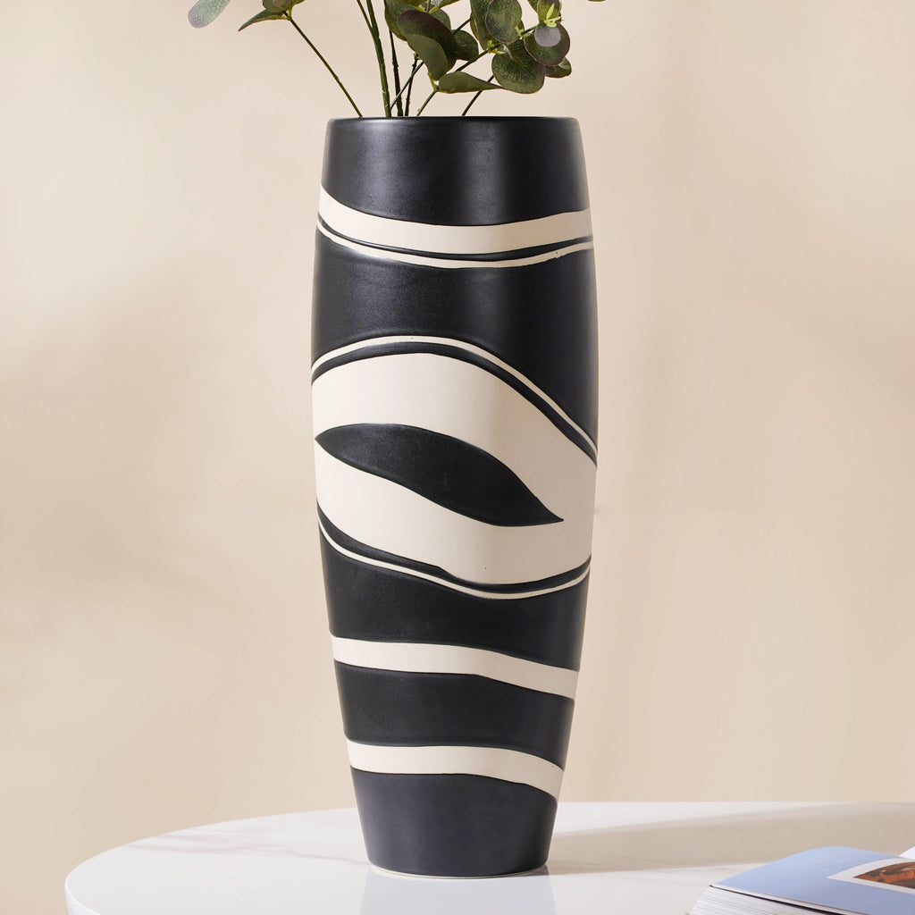 Black and White Flower Vase