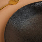 Onyx Finish Stoneware Dinner Plate Black 9.8 Inch