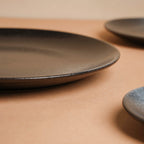 Onyx Finish Stoneware Dinner Plate Black 9.8 Inch