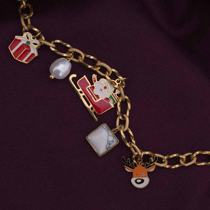 Christmas Santa Claus Charm Bracelet