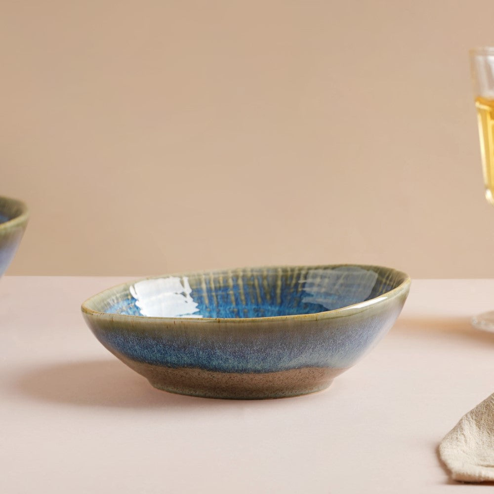 Boracay Organic Shaped Snack Bowl Blue 300 ml