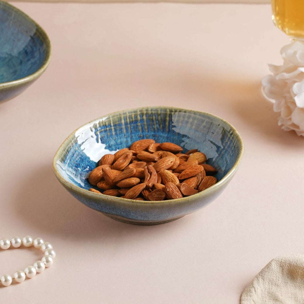 Boracay Organic Shaped Snack Bowl Blue 300 ml