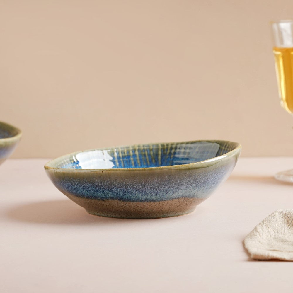 Boracay Organic Shaped Snack Bowl Blue 300 ml