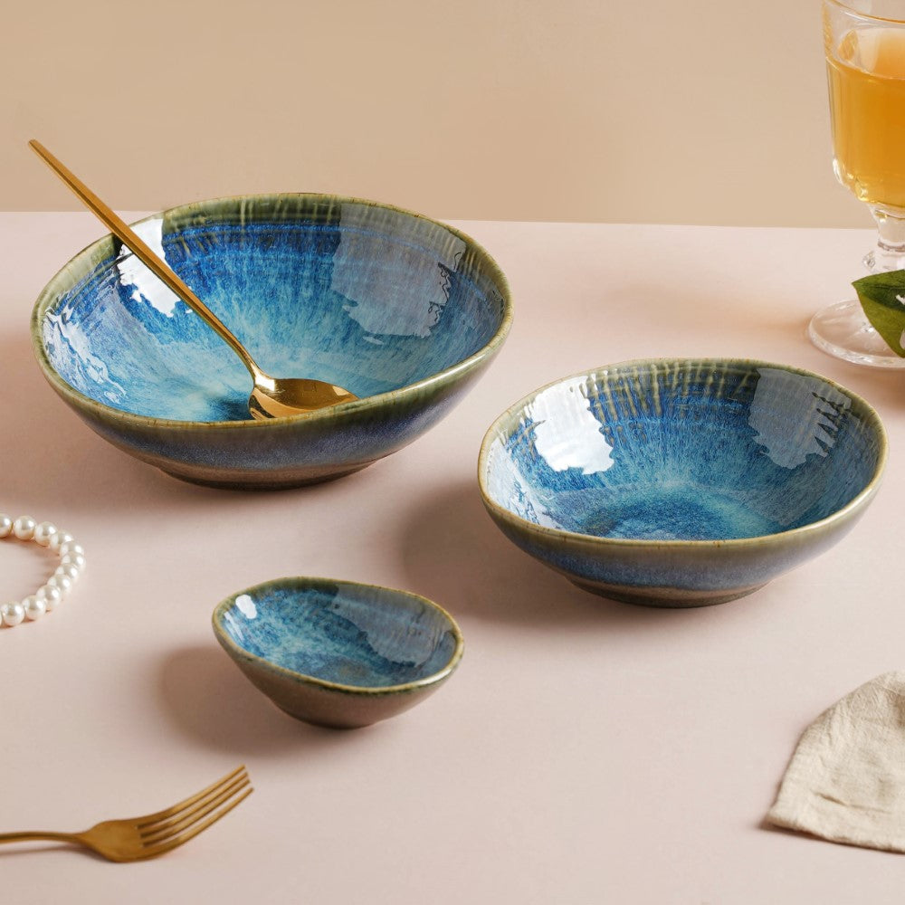 Boracay Organic Shaped Snack Bowl Blue 300 ml