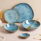 Boracay Organic Shaped Snack Bowl Blue 300 ml