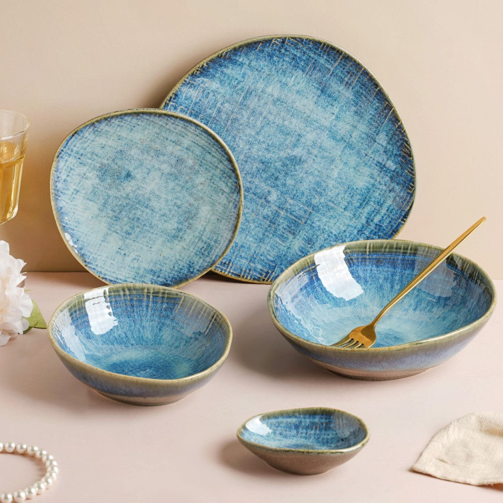 Boracay Organic Shaped Snack Bowl Blue 300 ml