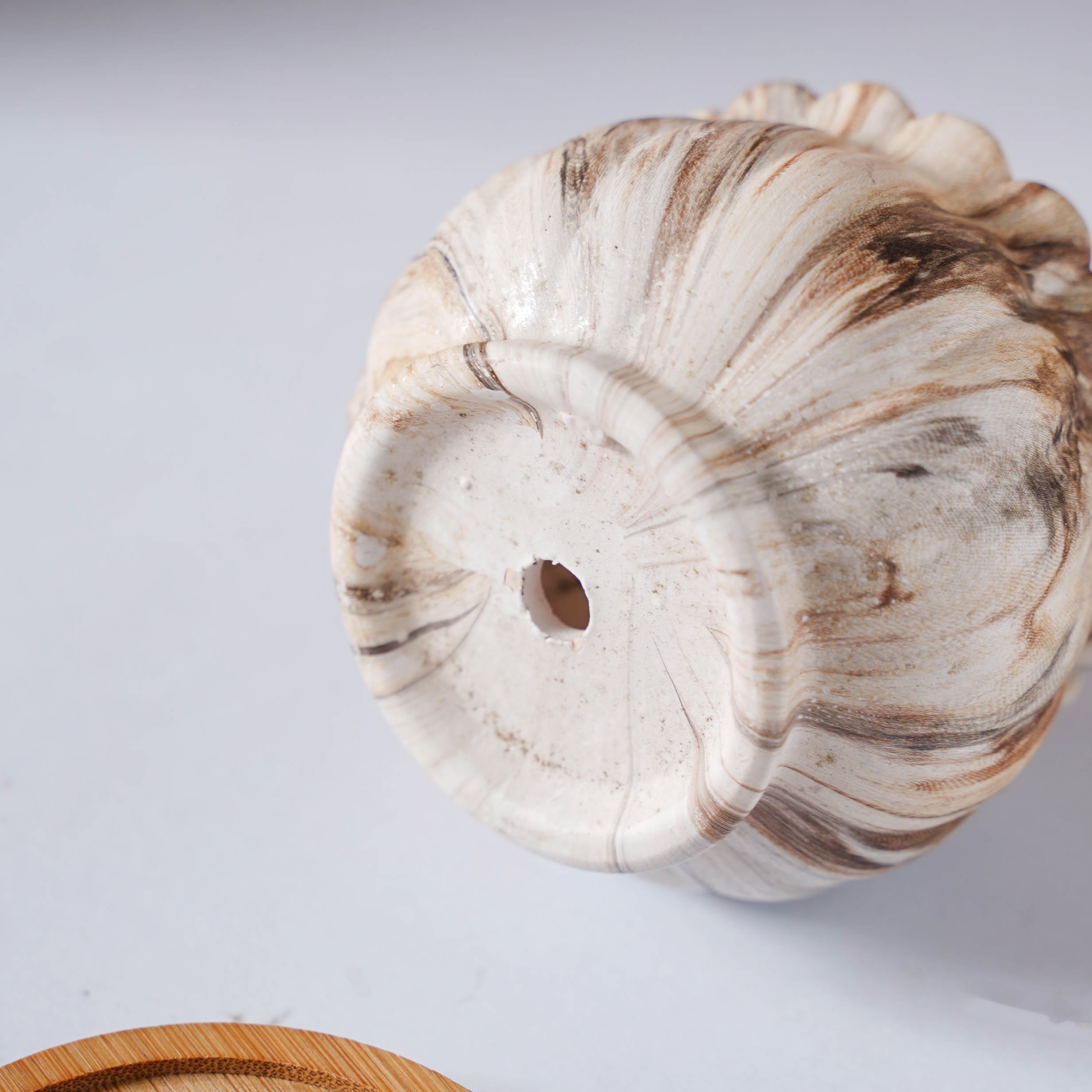 Cinzia Marble Patterned Planter With Coaster