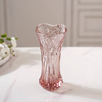 Pink Cut Glass Vase