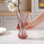 Pink Cut Glass Vase