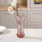Pink Cut Glass Vase