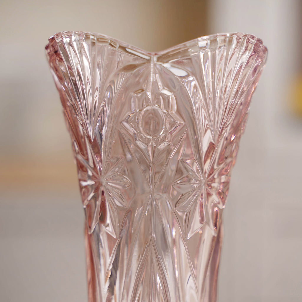 Pink Cut Glass Vase