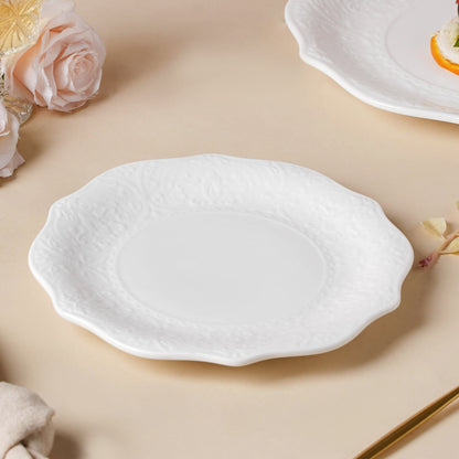 Serena Pearly White Snack Plate 8.5 Inch